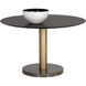 Monaco 48 X 30 inch Gold / Grey Marble / Charcoal Grey Dining Table